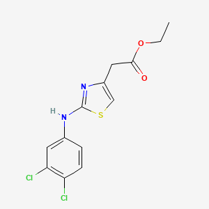 molecular formula C13H12Cl2N2O2S B2921928 2-(2-((3,4-二氯苯基)氨基)噻唑-4-基)乙酸乙酯 CAS No. 1498656-13-5