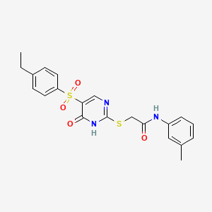 2-({5-[(4-ethylphenyl)sulfonyl]-6-oxo-1,6-dihydropyrimidin-2-yl}sulfanyl)-N-(3-methylphenyl)acetamide