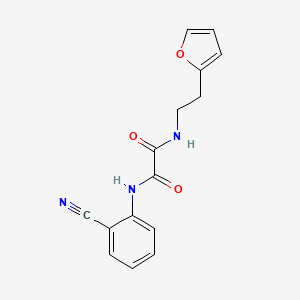 molecular formula C15H13N3O3 B2921932 N'-(2-cyanophenyl)-N-[2-(furan-2-yl)ethyl]oxamide CAS No. 898356-16-6
