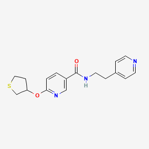 molecular formula C17H19N3O2S B2921934 N-(2-(pyridin-4-yl)ethyl)-6-((tetrahydrothiophen-3-yl)oxy)nicotinamide CAS No. 2034394-71-1