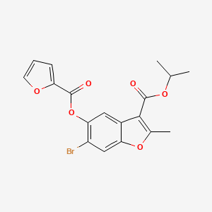 molecular formula C18H15BrO6 B2921936 Propan-2-yl 6-bromo-5-(furan-2-carbonyloxy)-2-methyl-1-benzofuran-3-carboxylate CAS No. 308295-30-9