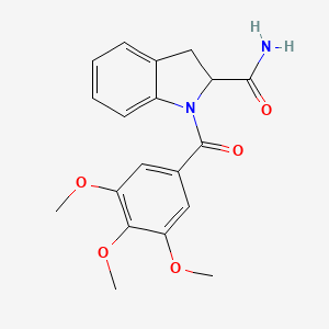 molecular formula C19H20N2O5 B2921943 1-(3,4,5-Trimethoxybenzoyl)indoline-2-carboxamide CAS No. 1099655-29-4