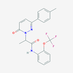 molecular formula C21H18F3N3O3 B2921962 2-(6-oxo-3-(p-tolyl)pyridazin-1(6H)-yl)-N-(2-(trifluoromethoxy)phenyl)propanamide CAS No. 1226427-95-7