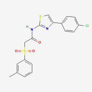 N-[4-(4-chlorophenyl)-1,3-thiazol-2-yl]-2-[(3-methylphenyl)sulfonyl]acetamide