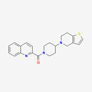 molecular formula C22H23N3OS B2921971 (4-(6,7-dihydrothieno[3,2-c]pyridin-5(4H)-yl)piperidin-1-yl)(quinolin-2-yl)methanone CAS No. 2034361-73-2