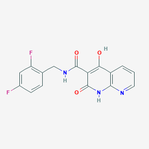 molecular formula C16H11F2N3O3 B2921988 N-[(2,4-difluorophenyl)methyl]-4-hydroxy-2-oxo-1H-1,8-naphthyridine-3-carboxamide CAS No. 1251707-88-6