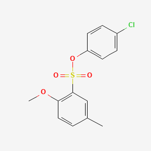 molecular formula C14H13ClO4S B2921991 4-氯苯基 2-甲氧基-5-甲基苯磺酸酯 CAS No. 1018055-57-6