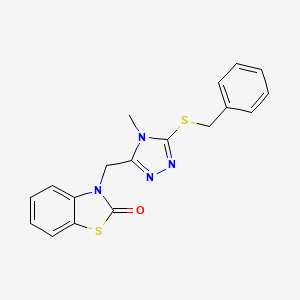 molecular formula C18H16N4OS2 B2921993 3-((5-(benzylthio)-4-methyl-4H-1,2,4-triazol-3-yl)methyl)benzo[d]thiazol-2(3H)-one CAS No. 847400-76-4