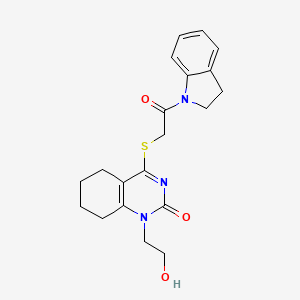 1-(2-hydroxyethyl)-4-((2-(indolin-1-yl)-2-oxoethyl)thio)-5,6,7,8-tetrahydroquinazolin-2(1H)-one