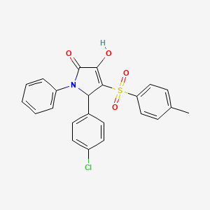 molecular formula C23H18ClNO4S B2922001 5-(4-氯苯基)-3-羟基-1-苯基-4-甲苯磺酰基-1H-吡咯-2(5H)-酮 CAS No. 1358046-53-3