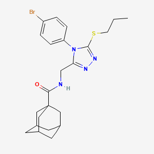 molecular formula C23H29BrN4OS B2922003 N-[[4-(4-溴苯基)-5-丙基硫烷基-1,2,4-三唑-3-基]甲基]金刚烷-1-甲酰胺 CAS No. 476441-95-9