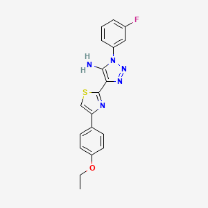 molecular formula C19H16FN5OS B2922006 4-[4-(4-ethoxyphenyl)-1,3-thiazol-2-yl]-1-(3-fluorophenyl)-1H-1,2,3-triazol-5-amine CAS No. 1206988-03-5