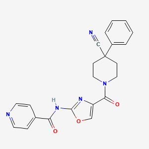 N-(4-(4-cyano-4-phenylpiperidine-1-carbonyl)oxazol-2-yl)isonicotinamide