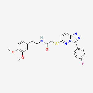 molecular formula C23H22FN5O3S B2922014 N-(3,4-dimethoxyphenethyl)-2-((3-(4-fluorophenyl)-[1,2,4]triazolo[4,3-b]pyridazin-6-yl)thio)acetamide CAS No. 852374-16-4