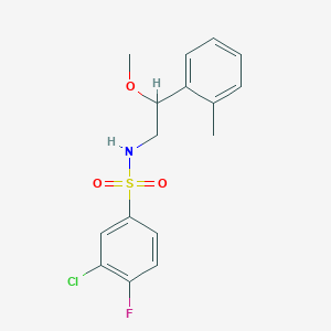 molecular formula C16H17ClFNO3S B2922018 3-chloro-4-fluoro-N-(2-methoxy-2-(o-tolyl)ethyl)benzenesulfonamide CAS No. 1797898-48-6