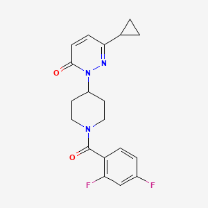 molecular formula C19H19F2N3O2 B2922020 6-Cyclopropyl-2-[1-(2,4-difluorobenzoyl)piperidin-4-yl]pyridazin-3-one CAS No. 2309571-77-3