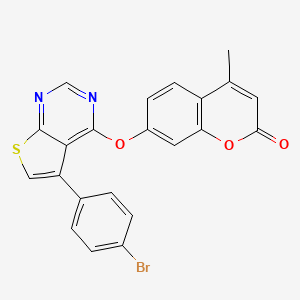 7-((5-(4-bromophenyl)thieno[2,3-d]pyrimidin-4-yl)oxy)-4-methyl-2H-chromen-2-one