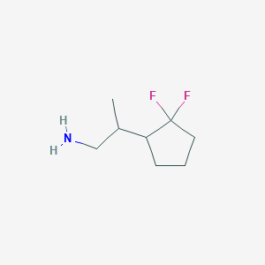 molecular formula C8H15F2N B2922035 2-(2,2-Difluorocyclopentyl)propan-1-amine CAS No. 2248387-68-8