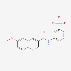 molecular formula C18H14F3NO3 B2922036 6-methoxy-N-[3-(trifluoromethyl)phenyl]-2H-chromene-3-carboxamide CAS No. 338760-55-7