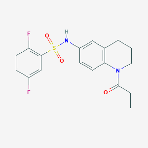 molecular formula C18H18F2N2O3S B2922049 2,5-二氟-N-(1-丙酰基-1,2,3,4-四氢喹啉-6-基)苯磺酰胺 CAS No. 954000-68-1