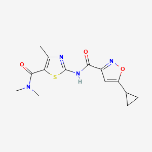 molecular formula C14H16N4O3S B2922057 5-cyclopropyl-N-(5-(dimethylcarbamoyl)-4-methylthiazol-2-yl)isoxazole-3-carboxamide CAS No. 1251657-97-2
