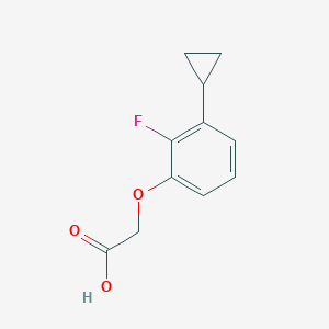 molecular formula C11H11FO3 B2922059 2-(3-Cyclopropyl-2-fluorophenoxy)acetic acid CAS No. 2470437-23-9