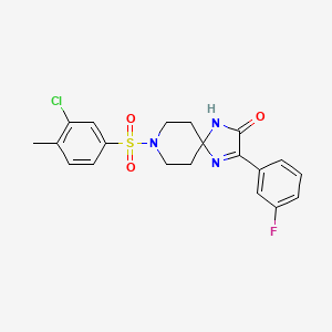 8-((3-Chloro-4-methylphenyl)sulfonyl)-3-(3-fluorophenyl)-1,4,8-triazaspiro[4.5]dec-3-en-2-one