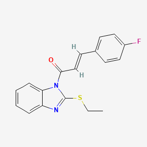 molecular formula C18H15FN2OS B2922064 (2E)-1-[2-(ethylsulfanyl)-1H-benzimidazol-1-yl]-3-(4-fluorophenyl)prop-2-en-1-one CAS No. 327094-33-7
