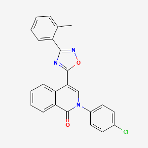 molecular formula C24H16ClN3O2 B2922068 2-(4-氯苯基)-4-[3-(2-甲基苯基)-1,2,4-恶二唑-5-基]异喹啉-1(2H)-酮 CAS No. 1326930-16-8