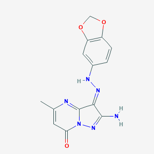 (3Z)-2-amino-3-(1,3-benzodioxol-5-ylhydrazinylidene)-5-methylpyrazolo[1,5-a]pyrimidin-7-one