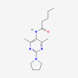 molecular formula C15H24N4O B2922077 N-(4,6-二甲基-2-(吡咯烷-1-基)嘧啶-5-基)戊酰胺 CAS No. 1448064-15-0