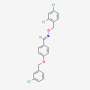 molecular formula C21H16Cl3NO2 B2922092 4-[(3-氯苄基)氧基]苯甲醛 O-(2,4-二氯苄基)肟 CAS No. 477863-14-2