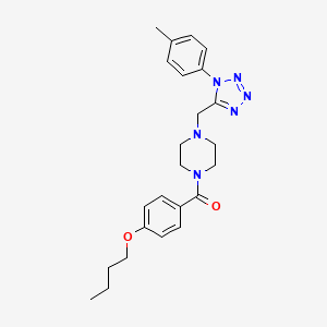 molecular formula C24H30N6O2 B2922095 (4-butoxyphenyl)(4-((1-(p-tolyl)-1H-tetrazol-5-yl)methyl)piperazin-1-yl)methanone CAS No. 1049486-04-5