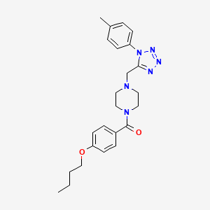 molecular formula C24H30N6O2 B2922095 (4-丁氧基苯基)(4-((1-(对甲苯基)-1H-四唑-5-基)甲基)哌嗪-1-基)甲酮 CAS No. 1049486-04-5