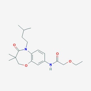 molecular formula C20H30N2O4 B2922097 2-ethoxy-N-(5-isopentyl-3,3-dimethyl-4-oxo-2,3,4,5-tetrahydrobenzo[b][1,4]oxazepin-8-yl)acetamide CAS No. 921835-96-3