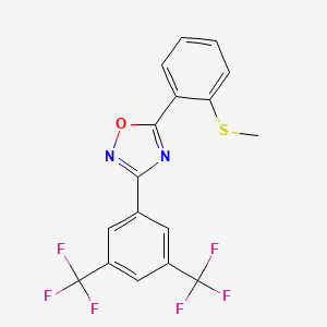 molecular formula C17H10F6N2OS B2922100 3-[3,5-Bis(trifluoromethyl)phenyl]-5-[2-(methylsulfanyl)phenyl]-1,2,4-oxadiazole CAS No. 339099-68-2