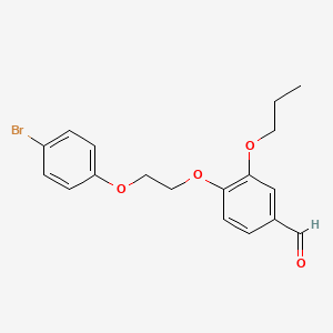 molecular formula C18H19BrO4 B2922102 4-[2-(4-Bromophenoxy)ethoxy]-3-propoxybenzaldehyde CAS No. 565168-87-8