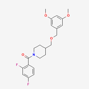 molecular formula C22H25F2NO4 B2922103 (2,4-Difluorophenyl)(4-(((3,5-dimethoxybenzyl)oxy)methyl)piperidin-1-yl)methanone CAS No. 1396806-82-8