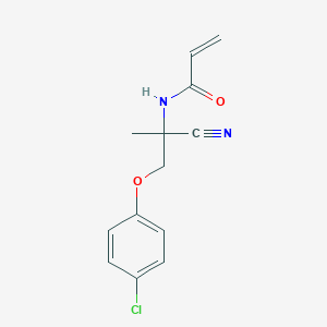 molecular formula C13H13ClN2O2 B2922105 N-[1-(4-Chlorophenoxy)-2-cyanopropan-2-yl]prop-2-enamide CAS No. 2361646-17-3