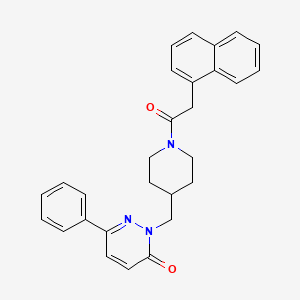 molecular formula C28H27N3O2 B2922124 2-({1-[2-(Naphthalen-1-yl)acetyl]piperidin-4-yl}methyl)-6-phenyl-2,3-dihydropyridazin-3-one CAS No. 2097928-69-1