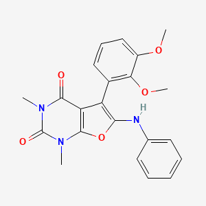 molecular formula C22H21N3O5 B2922133 5-(2,3-dimethoxyphenyl)-1,3-dimethyl-6-(phenylamino)furo[2,3-d]pyrimidine-2,4(1H,3H)-dione CAS No. 938026-11-0