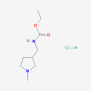 molecular formula C9H19ClN2O2 B2922135 Ethyl N-[(1-methylpyrrolidin-3-yl)methyl]carbamate;hydrochloride CAS No. 2344680-01-7