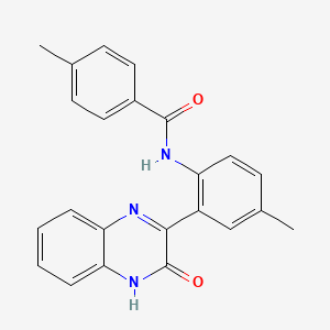 4-methyl-N-[4-methyl-2-(3-oxo-4H-quinoxalin-2-yl)phenyl]benzamide