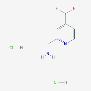 molecular formula C7H10Cl2F2N2 B2922141 [4-(Difluoromethyl)pyridin-2-yl]methanamine;dihydrochloride CAS No. 2490432-09-0