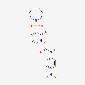 molecular formula C21H28N4O4S B2922143 2-(3-(azepan-1-ylsulfonyl)-2-oxopyridin-1(2H)-yl)-N-(4-(dimethylamino)phenyl)acetamide CAS No. 1251680-55-3
