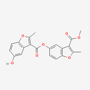 molecular formula C21H16O7 B2922144 3-(Methoxycarbonyl)-2-methylbenzofuran-5-yl 5-hydroxy-2-methylbenzofuran-3-carboxylate CAS No. 308297-87-2