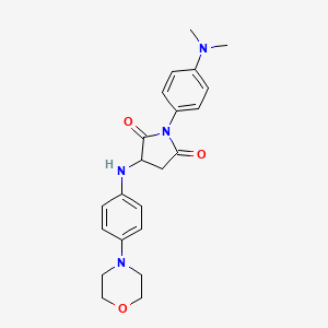 molecular formula C22H26N4O3 B2922147 1-[4-(Dimethylamino)phenyl]-3-[4-(4-morpholinyl)anilino]pyrrolidine-2,5-dione CAS No. 1007958-90-8