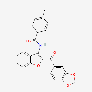 molecular formula C24H17NO5 B2922161 N-(2-(苯并[d][1,3]二氧杂环-5-羰基)苯并呋喃-3-基)-4-甲基苯甲酰胺 CAS No. 886179-49-3