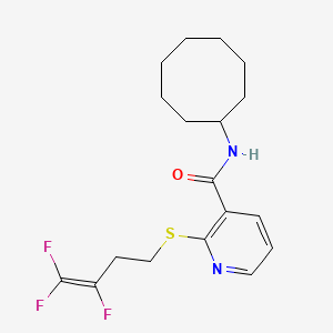 molecular formula C18H23F3N2OS B2922165 N-cyclooctyl-2-[(3,4,4-trifluoro-3-butenyl)sulfanyl]nicotinamide CAS No. 478067-85-5