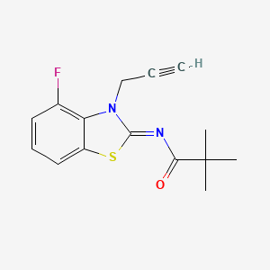 molecular formula C15H15FN2OS B2922167 (Z)-N-(4-氟-3-(丙-2-炔-1-基)苯并[d]噻唑-2(3H)-亚甲基)新戊酰胺 CAS No. 865248-97-1